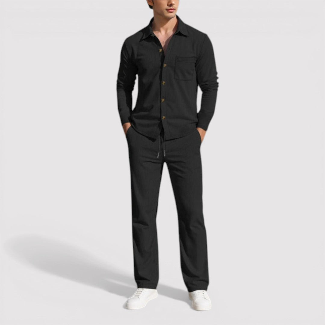 LONZANO 軽量コーデュロイのシャツ&パンツセット