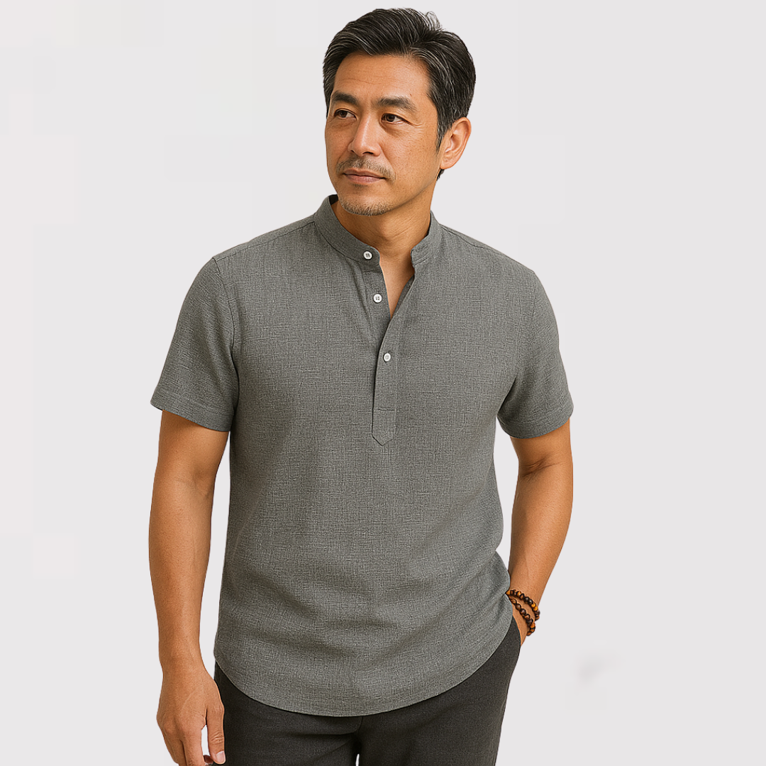 FLAVIO | コットンリネンヘンリーネック