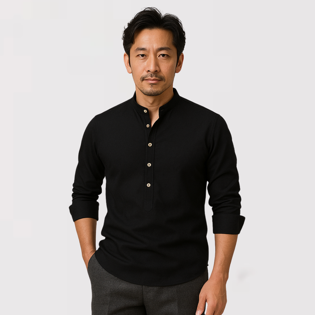 SHOGUN | クラシックハーフボタンコットンシャツ