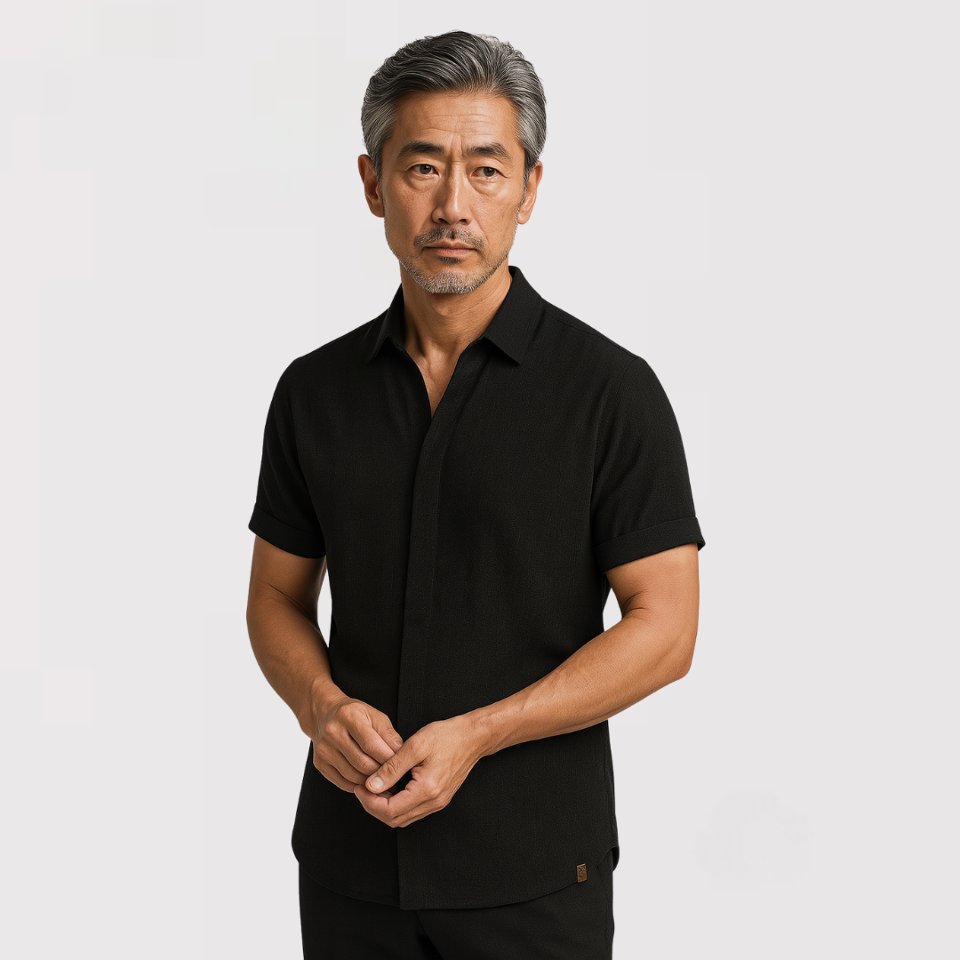 XANDER リネンブレンド半袖シャツ