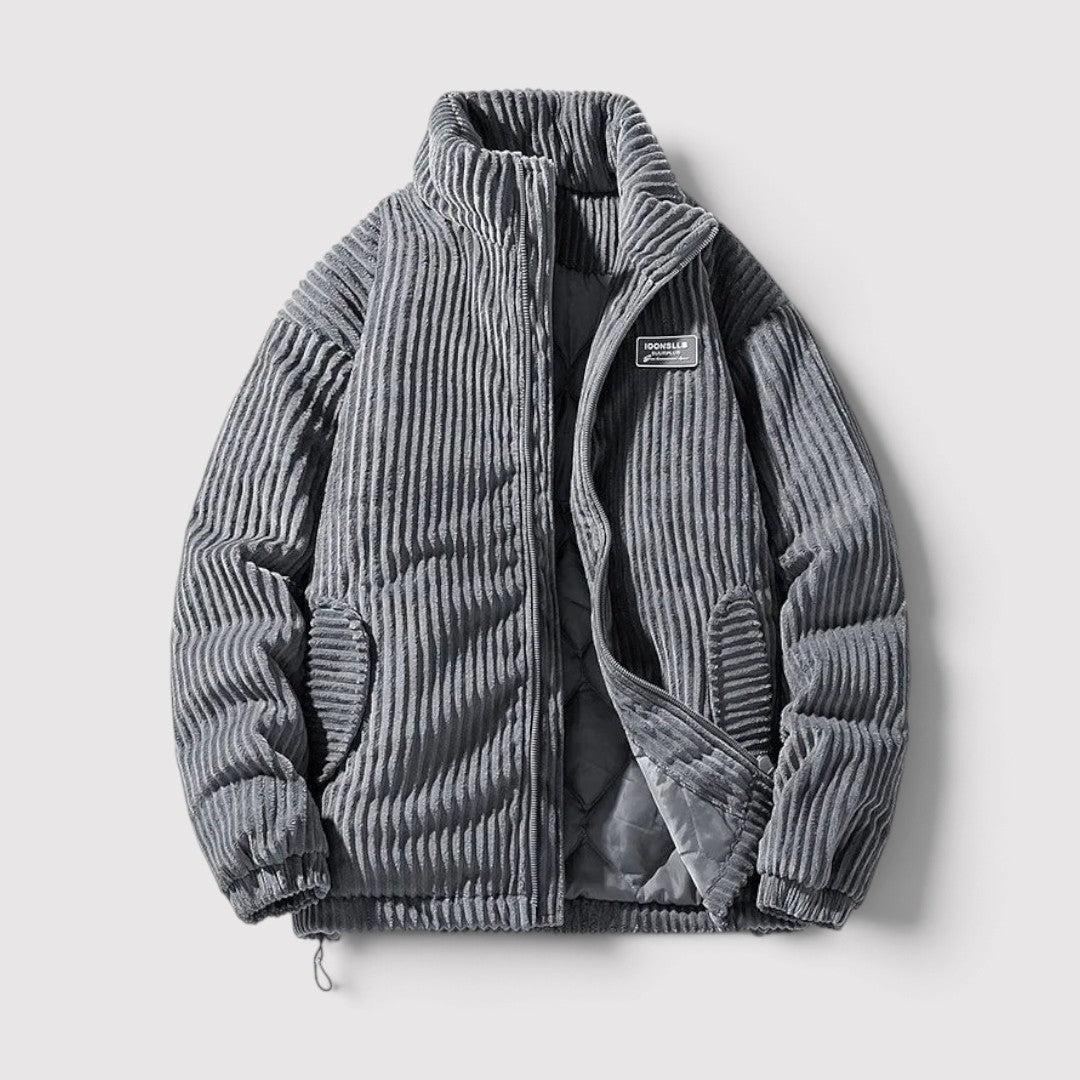 DYNAREK コーデュロイのパッド入りスタンドカラージャケット