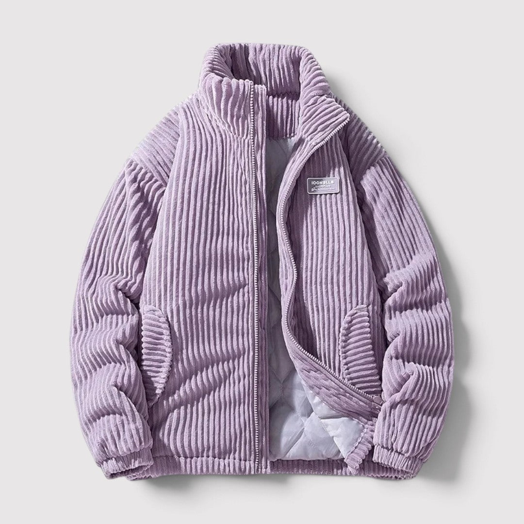 DYNAREK コーデュロイのパッド入りスタンドカラージャケット