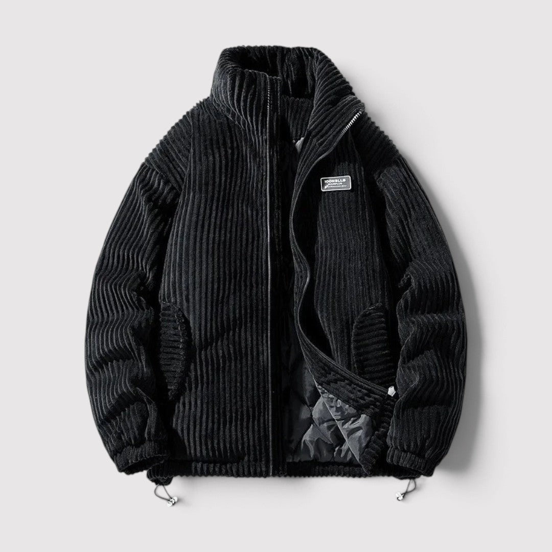 DYNAREK コーデュロイのパッド入りスタンドカラージャケット