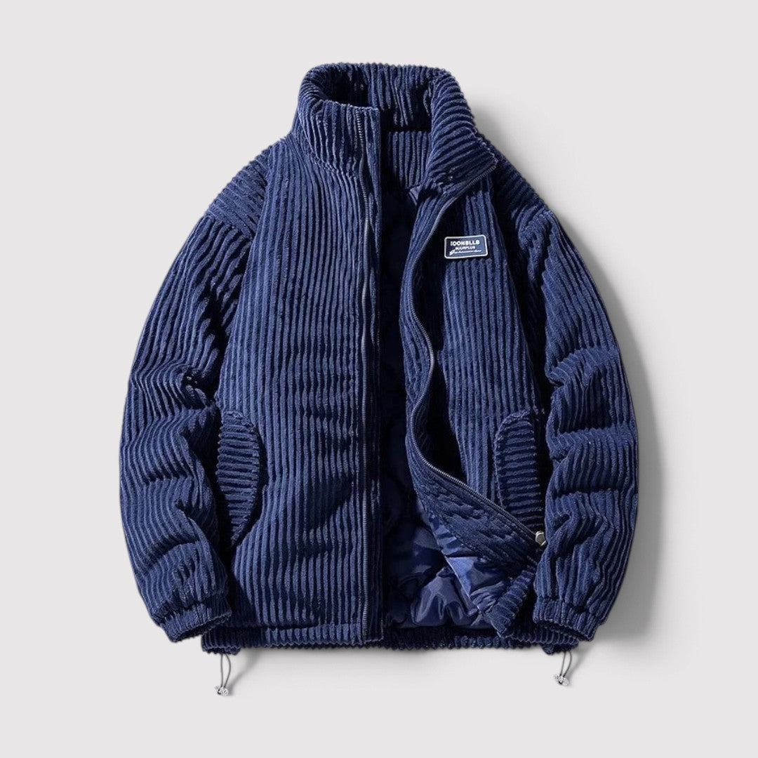 DYNAREK コーデュロイのパッド入りスタンドカラージャケット