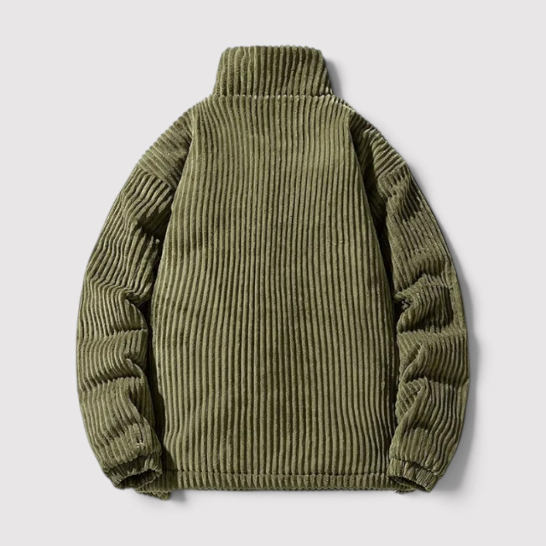 DYNAREK コーデュロイのパッド入りスタンドカラージャケット