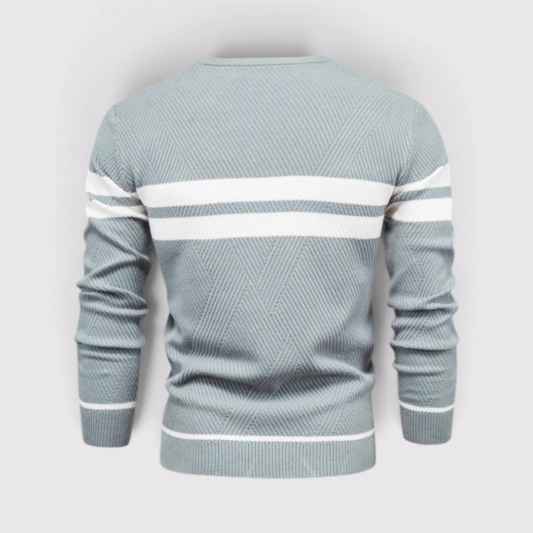 NORAK 着心地の良いストライプ柄のクルーネックニット