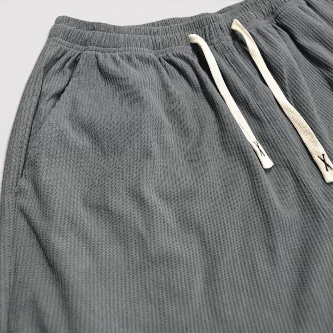 MAURICIO 通気性抜群のリブ編みパンツ