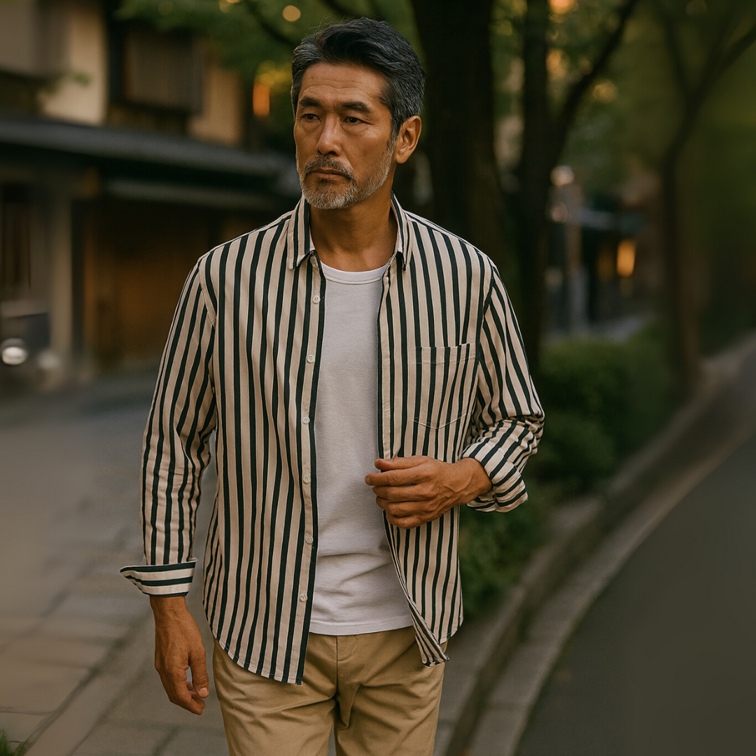 KENJAKU | ソフトストライプシャツ