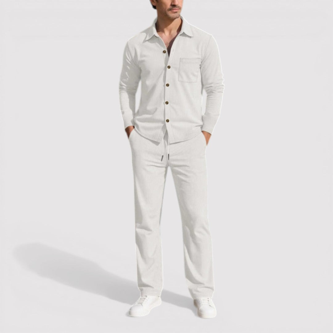 LONZANO 軽量コーデュロイのシャツ＆パンツセット