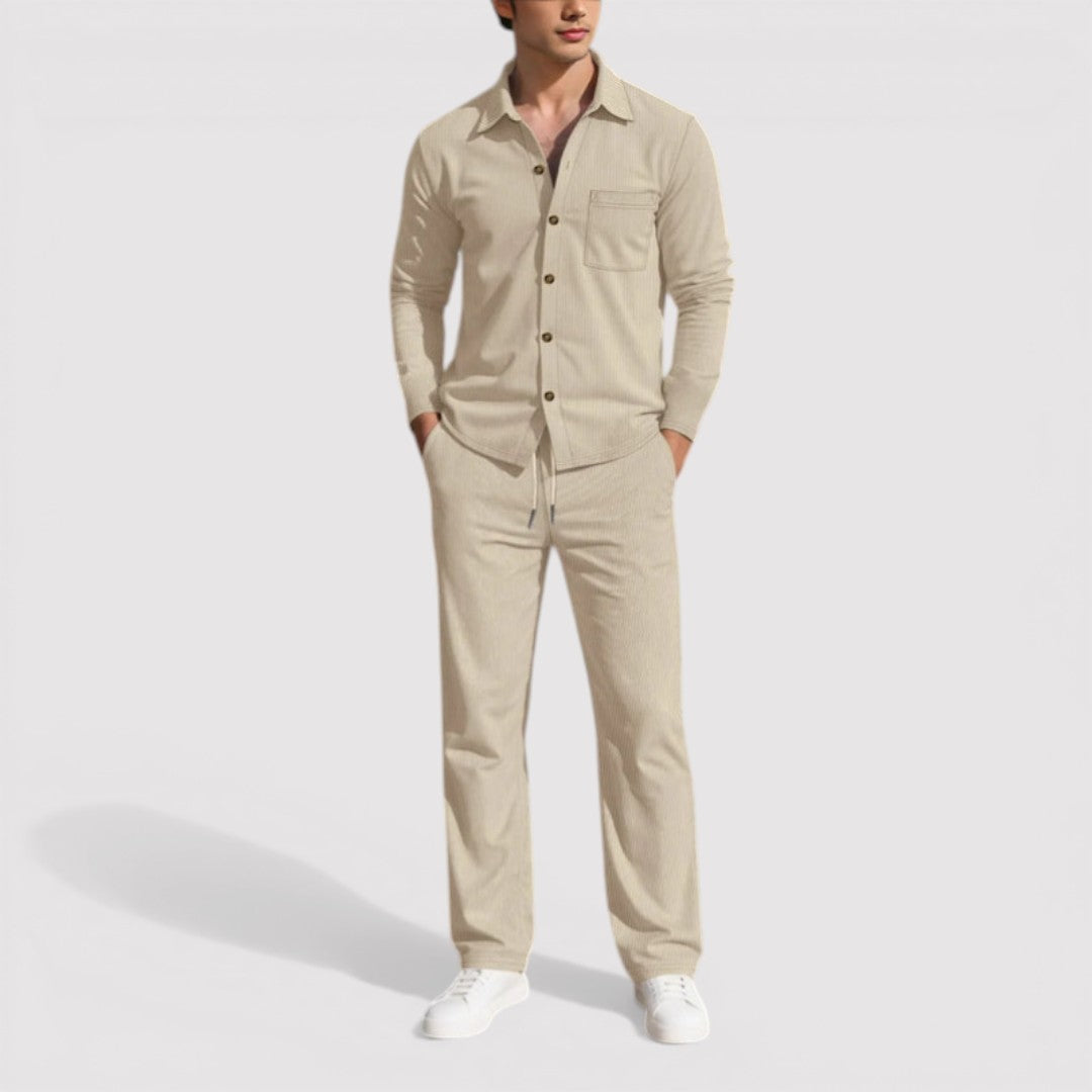 LONZANO 軽量コーデュロイのシャツ＆パンツセット