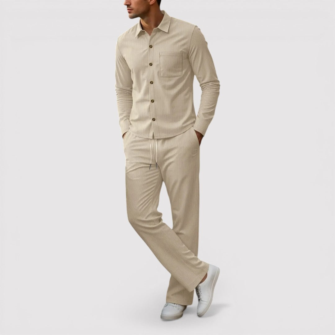 LONZANO 軽量コーデュロイのシャツ＆パンツセット