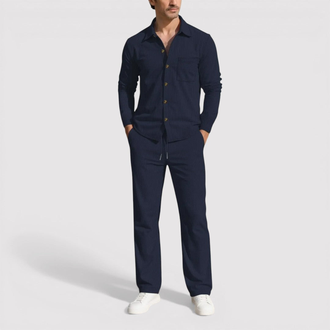 LONZANO 軽量コーデュロイのシャツ＆パンツセット