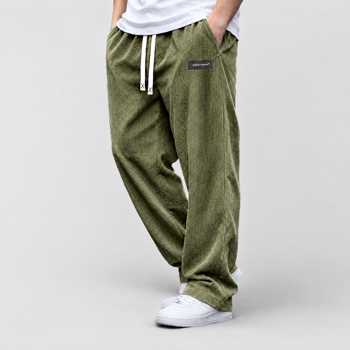 ANDREAS コーデュロイパンツ グリーン